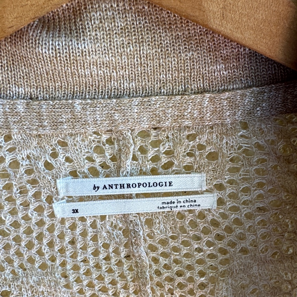 Anthropologie Cream Open-Knit Sweater